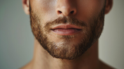 Obraz premium close up portrait of a man's jar with beard