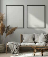 Mockup poster frame close up, 3d render, Generative AI
