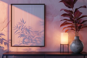 Mockup poster frame close up, 3d render, Generative AI