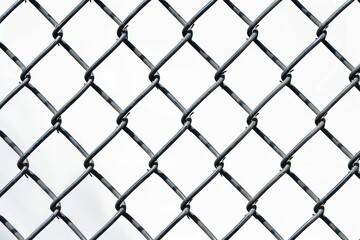 Fototapeta premium White chainlink fence on a clear background