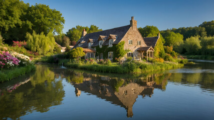 Obraz premium house on the lake