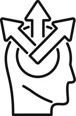 Businessman making a decision, choosing between different options, strategy and doubt concept