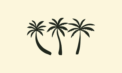 Obraz premium set of silhouette coconut trees
