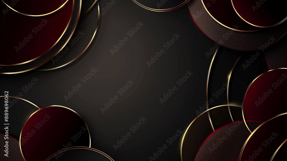 Aufkleber shining red bokeh circles on a dark abstract background. mysterious red circles creating bokeh effec