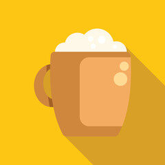 Brown beer mug filled with beer and covered with foam, oktoberfest concept