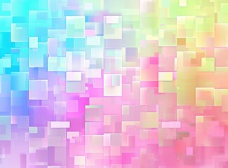 A background of pastel pixelated squares in various colors, with soft lighting and a gradient effect creating an ethereal atmosphere Generative AI