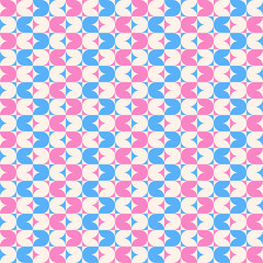 Abstract geometric background with shapes. Seamless vector pattern. Pink, blue and beige color