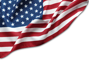 Fototapeta premium American flag on white
