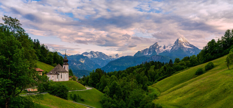 View of the pilgrimage church Maria Gern in Bavaria, Germany.