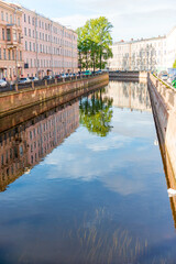 Embankments of the Griboyedov Canal in the old European city of St. Petersburg. Russia
