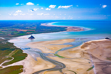 mont saint michel bay and granville in normandy channel sea