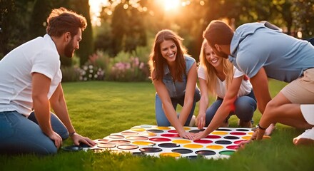Group of friends playing a game.