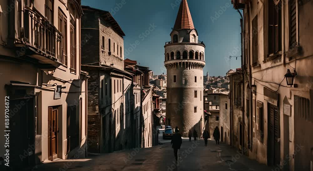 Wall mural view of the streets of istanbul, turkey.