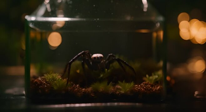 Spider in a terrarium.