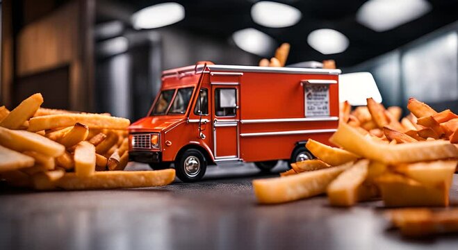 French fries food truck.