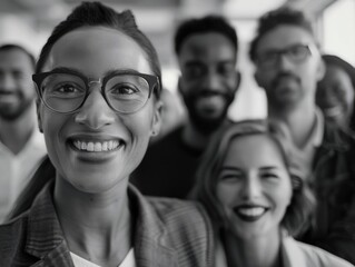 Fototapeta premium A photograph of several individuals in monochrome tones