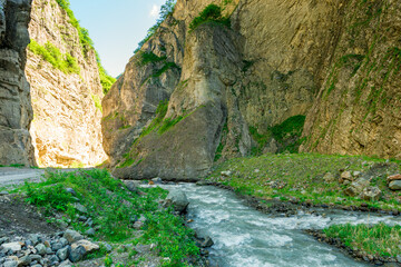 Karmadon Gorge. North Ossetia - Alania. Caucasus. Russia