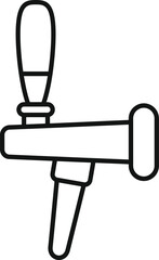 Simple line drawing of a beer tap on a white background