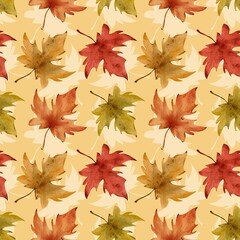 Fototapeta premium Autumn pattern, Autumn illustration, Fall pattern, Fall illustrations, Autumn leaves pattern, Fall leaves pattern
