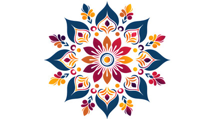 Minimalistic rangoli design, Diwali, elegant festive art, Festival of Lights decoration, traditional rangoli pattern, png file, isolated on white