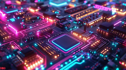 Obraz premium Quantum encryption device securing global communications, futuristic interface 