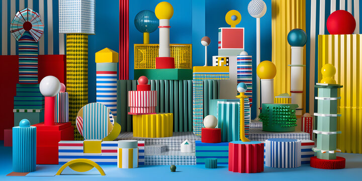 Fundo geom&eacute;trico colorido com formas ousadas