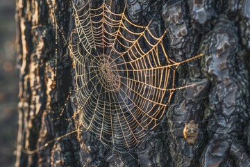 Polonne, Ukraine, August 10, 2018: tree web