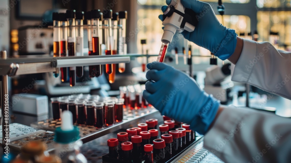 Aufkleber advanced laboratory testing of blood samples for hormone levels with precision technology