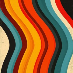 Obraz premium Vintage Striped Backgrounds, Posters, Banner Samples, Retro Colors from the 1970s 1900s, 70s, 80s, 90s. retro vintage 70s style stripes background poster lines. shapes design graphic, Generative AI