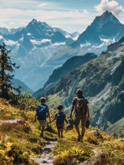 Hikers on Mountain Trail