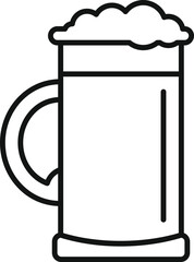 Minimalist icon of a glass of beer with foam, representing a refreshing alcoholic beverage