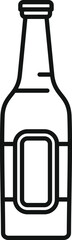 Line art icon of a bottle with a blank label, perfect for beer or other drinks branding