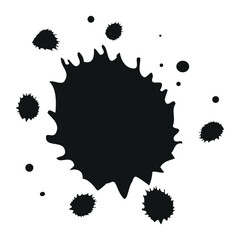 Black Beautiful vector illustration of set of ink blots drops and splashes on a white background