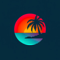 An upscale resort and beach logo with a premium feel, incorporating refined palm tree imagery to reflect a lavish vacation experience.
