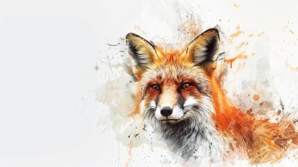 Fototapeta premium A beautiful red fox sitting on a white background, great for wildlife or nature-themed projects