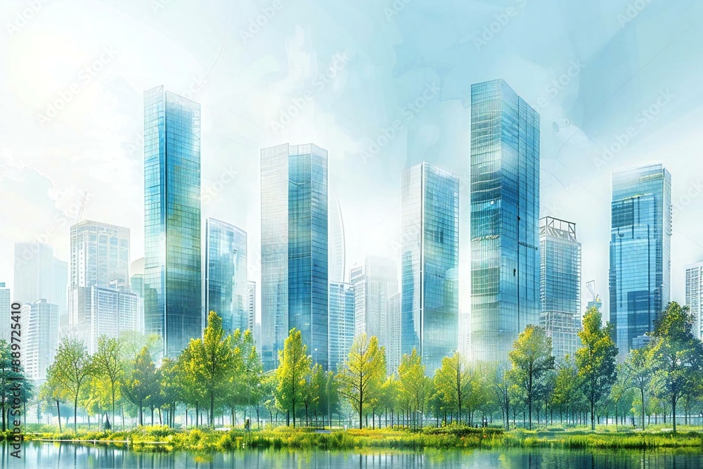 Poster creating a concept for a new urban development project.