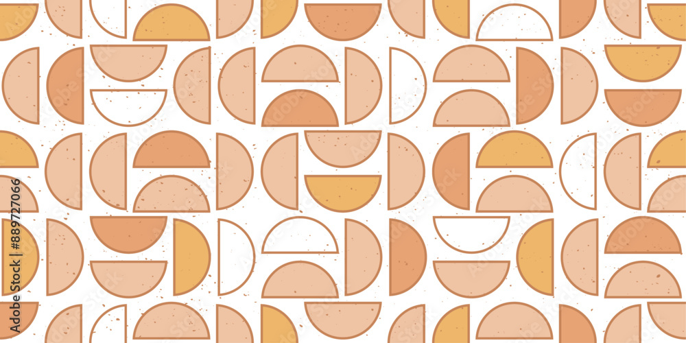 Leinwandbilder Half circles. Vector pattern of abstract geometric half circles.