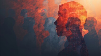 A Digital Overlay of Human Silhouettes in a Crowd