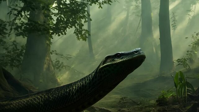 The huge snake monster Titanoboa.