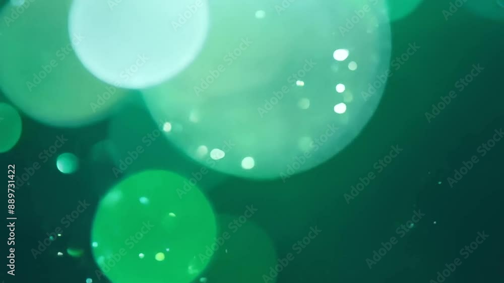 Poster Mesmerizing green glitter bokeh background with shallow depth of field and selective focus, perfect for looping.