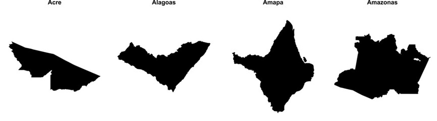 Acre, Alagoas, Amapa, Amazonas outline maps