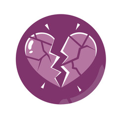 Obraz premium busted Sign Icon, Flat Design in Purple Color, Circular Badge