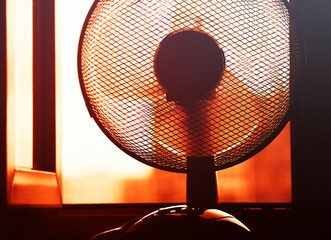 Summer fan object hot weather background