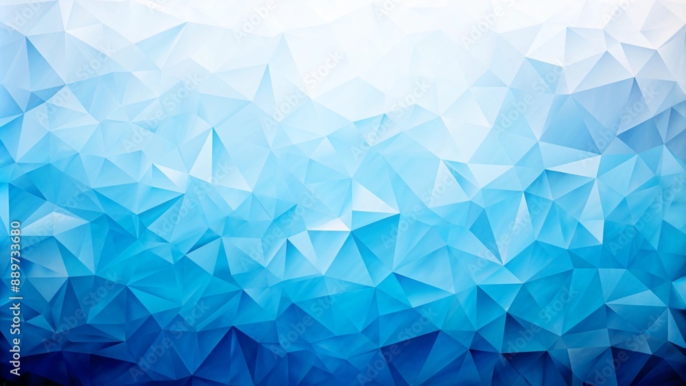 Wall mural abstract triangular shapes on a blue icy textured background,generative ai