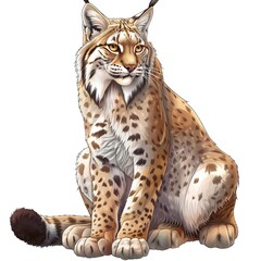 Fototapeta premium Lynx Artsy animal fashion cartoon isolated whitebackground