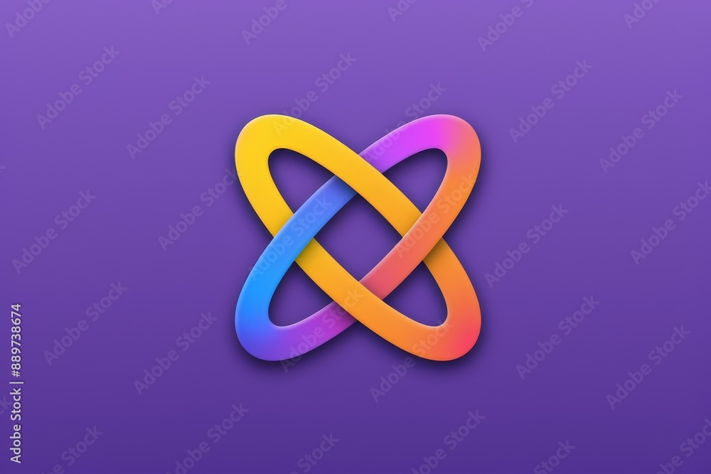 Poster colorful abstract art of a knot symbolizing unity and complexity