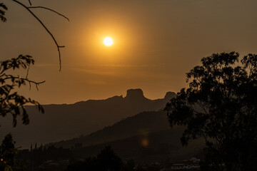 View of Pedra do Baú during sunrise