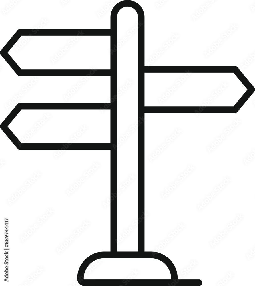Poster empty road sign post is pointing in different directions