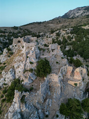 Aerial view of  Palaio Pyli Castle, Kos island, Greece. 