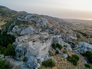 Aerial view of  Palaio Pyli Castle, Kos island, Greece. 